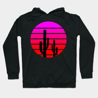 retro cactus sunset Hoodie